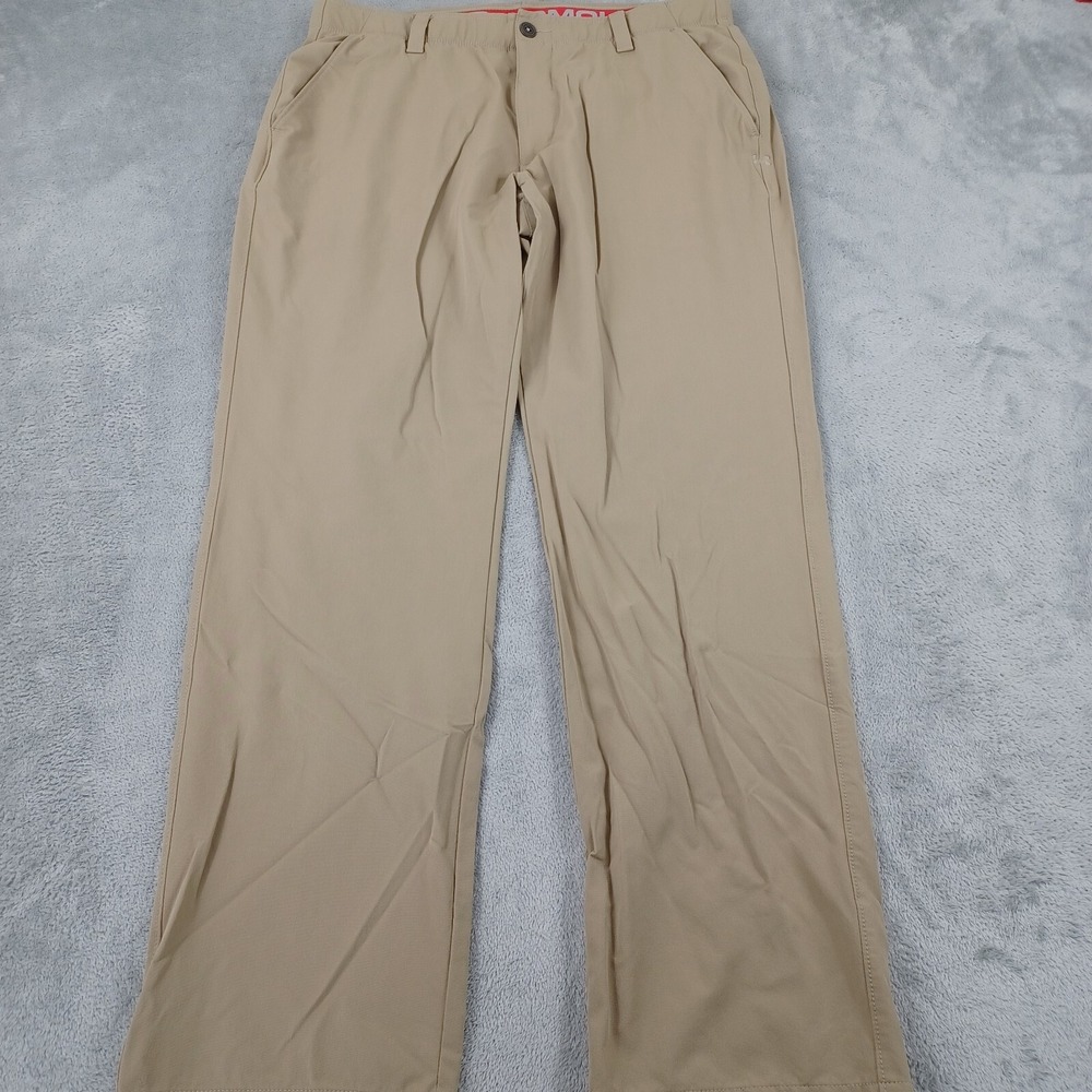 Under Armour Pants Mens 36x32 Brown Golf Pockets Chino Casual Preppy